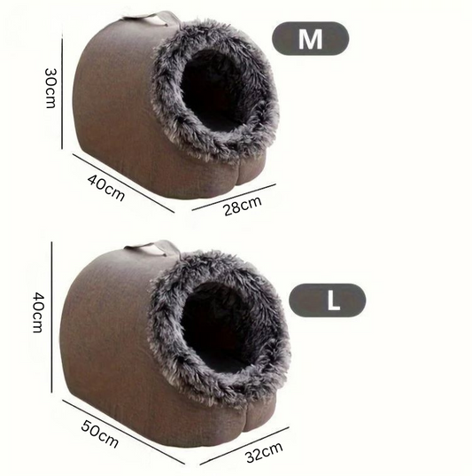 Snuggle Cave - Kuschelige Winterschlafhöhle für Katzen und kleine Hunde