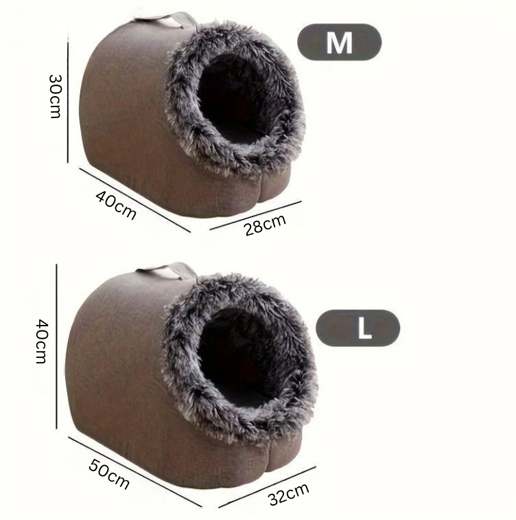 Snuggle Cave - Kuschelige Winterschlafhöhle für Katzen und kleine Hunde