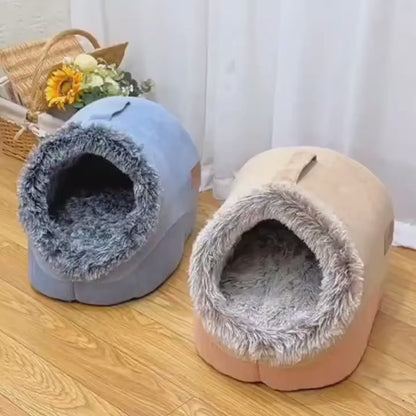 Snuggle Cave - Kuschelige Winterschlafhöhle für Katzen und kleine Hunde